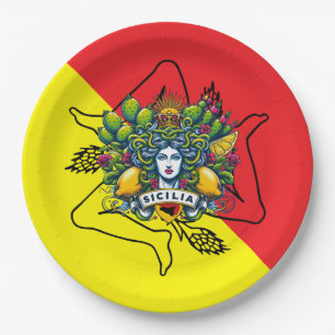 Sicilian Trinacria Pappteller