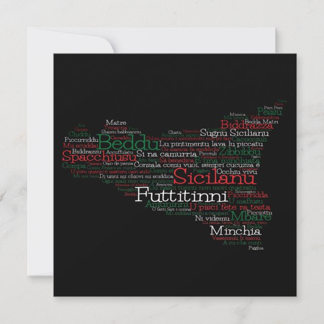 Sicilian Word Art Map (Vorderseite)