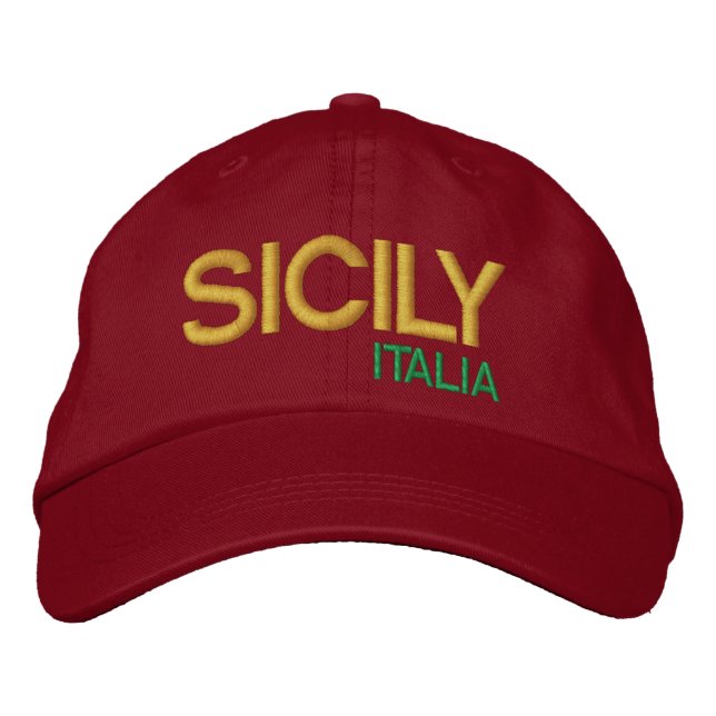 Sicily Baseball Hat cappello da baseball Sicilia Bestickte Kappe (Vorderseite)
