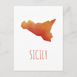 Sicily Map Postkarte