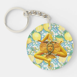 Sicily Trinacria Yellow  Italian Lemon Ornament Schlüsselanhänger