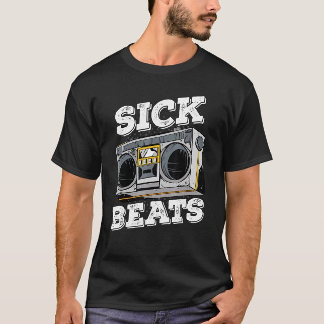 Sick Beats Boombox Musician Music Stereo T-Shirt (Vorderseite)