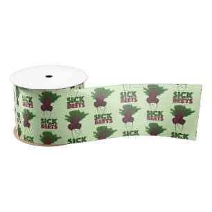 Sick Beets (Beats) Rote Rüben Vegetarisches Funny  Satinband