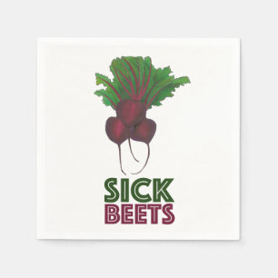 Sick Beets (Beats) Rote Rüben Vegetarisches Funny Serviette