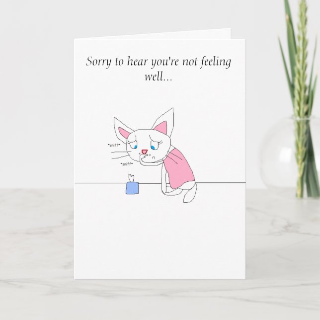 Sick cat get well card karte (Vorderseite)