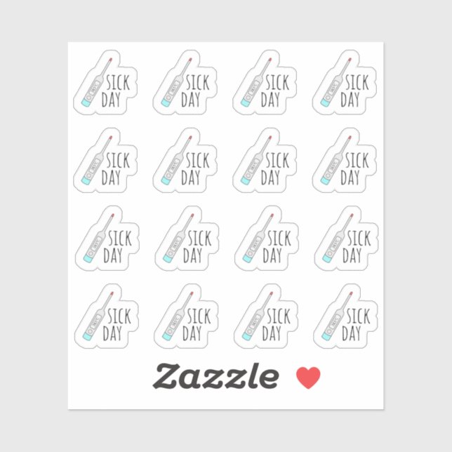 Sick Day Erinnerung Mini Thermometer Bujo Planner Aufkleber (Blatt)