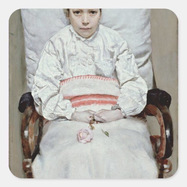 Sick Girl Quadratischer Aufkleber (Vorderseite)