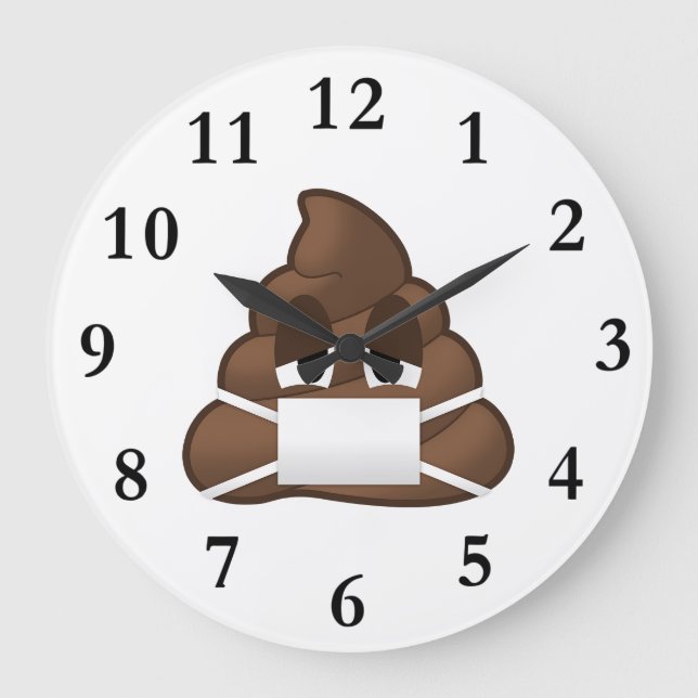 Sick Mask Kack Emoji Große Wanduhr (Vorderseite)
