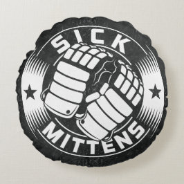 Sick Mittens Hockey Slang Throw Cushion Rundes Kissen