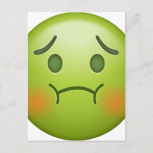 Sick Note Emoji Face Postkarte
