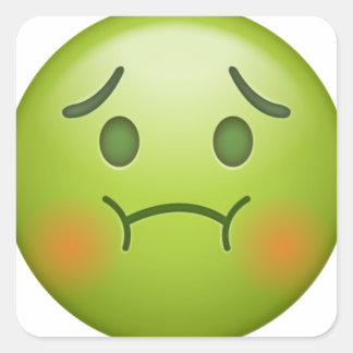 Sick Note Emoji Face Quadratischer Aufkleber