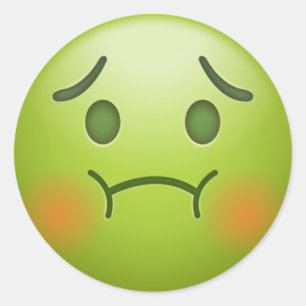 Sick Note Emoji Face Runder Aufkleber