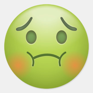 Sick Note Emoji Face Runder Aufkleber