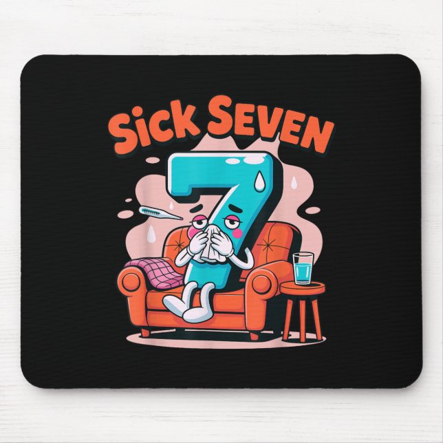 Sick Seven 67 Funny Wordplay Costume Math Joke Hum Mousepad (Vorne)