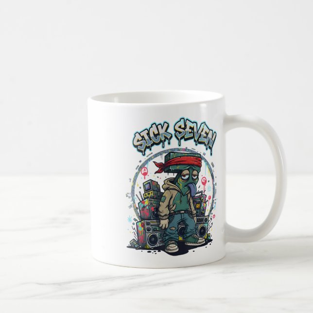Sick Seven 67 Graffiti Meme Six Seven Fun Street U Kaffeetasse (Rechts)