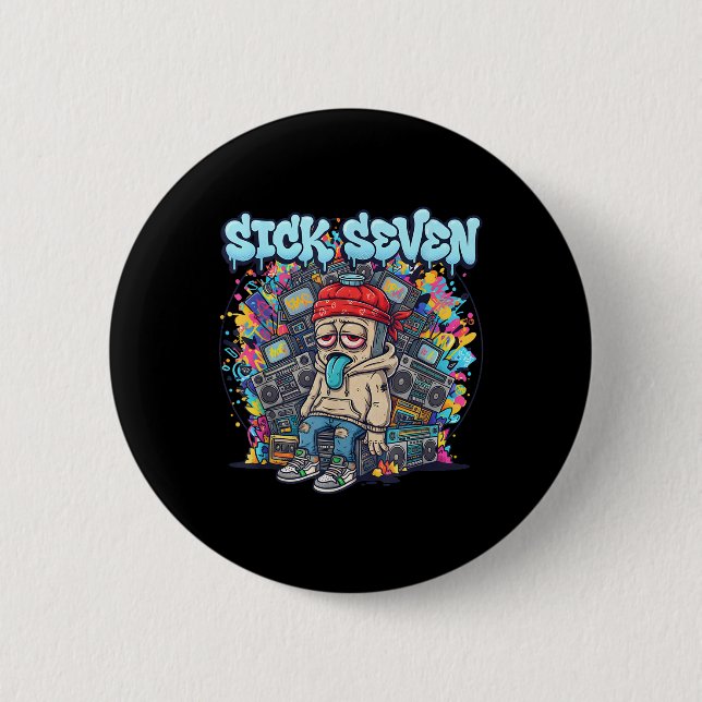 Sick Seven 67 Graffiti-Meme Six Seven Lustige Stra Button (Vorderseite)