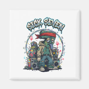 Sick Seven 67 Graffiti-Meme Six Seven Lustige Stra Magnet