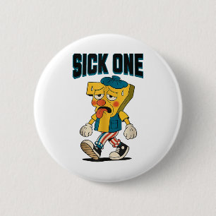 Sick Seven 67 Halloween-Kostüm lustiger Wortwitz M Button