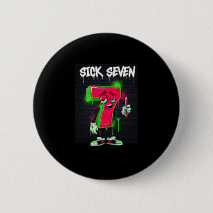 Sick Seven 67 Meme Halloween-Kostüm Spaß Retro Hum Button