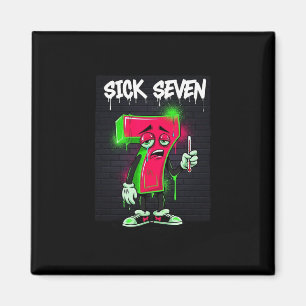 Sick Seven 67 Meme Halloween Kostüm Spaß Retro Hum Magnet