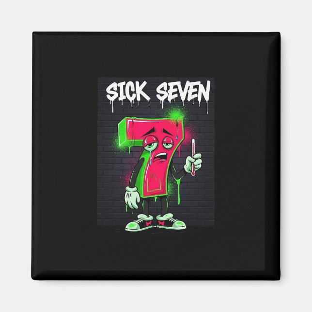 Sick Seven 67 Meme Halloween Kostüm Spaß Retro Hum Magnet (Vorne)