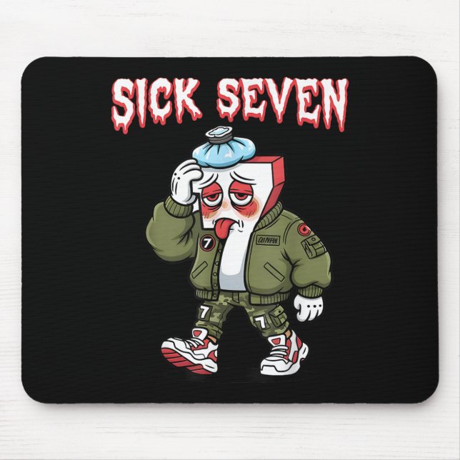 Sick Seven 67 Meme Lustig Gen Alpha Slang Brainrot Mousepad (Vorne)