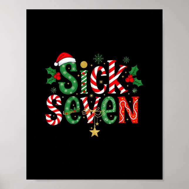 Sick Seven Lustiger Meme 67 Six Seven Lustiges Wei Poster (Vorne)
