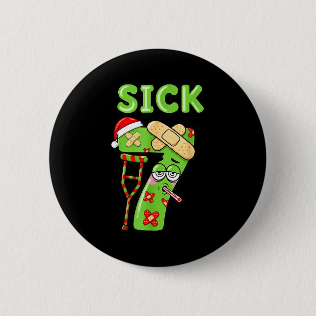Sick Seven Meme 67 Number Santa Hat Christmas Men  Button (Vorderseite)