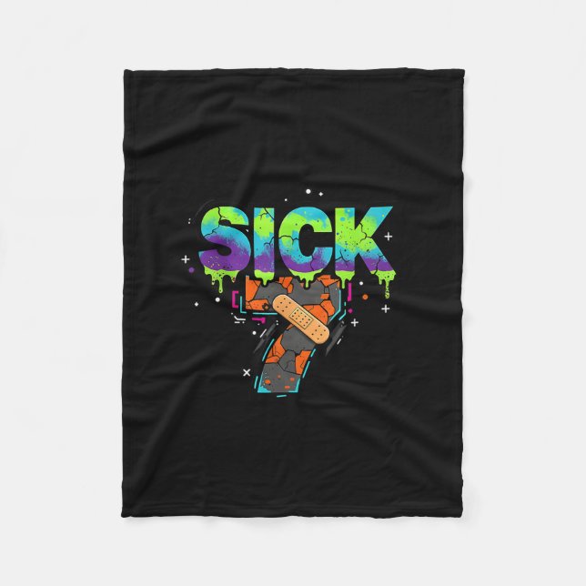 Sick Seven Meme Graffiti Drip Fun Wordplay  Fleecedecke (Vorderseite)