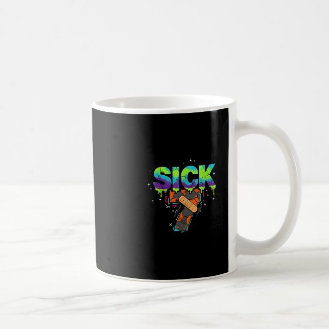 Sick Seven Meme Graffiti Drip Fun Wordplay  Kaffeetasse (Rechts)