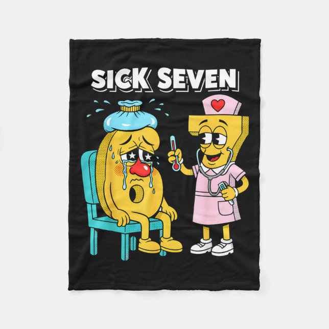 Sick Seven Meme Six Seven Sick 7 Funny Nurse Women Fleecedecke (Vorderseite)