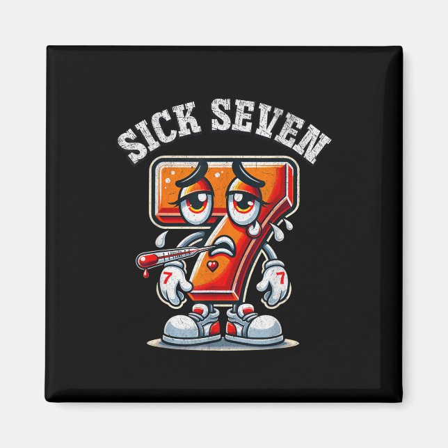 Sick Seven Meme Tee Six Seven Fun Wordplay _1  Magnet (Vorne)