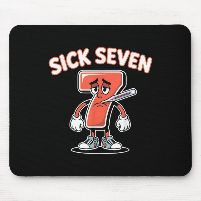Sick Seven Meme Tee Six Seven Fun Wordplay _5  Mousepad (Vorne)