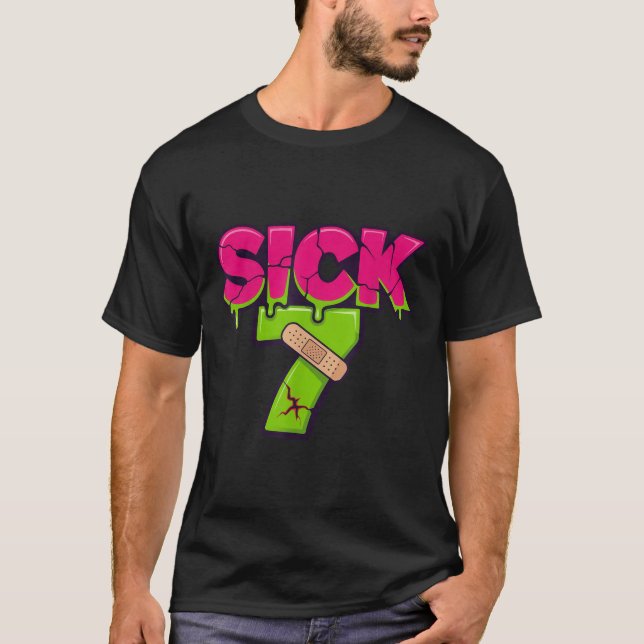 Sick Seven Meme Tee Six Seven Fun Wordplay Drip  (Vorderseite)