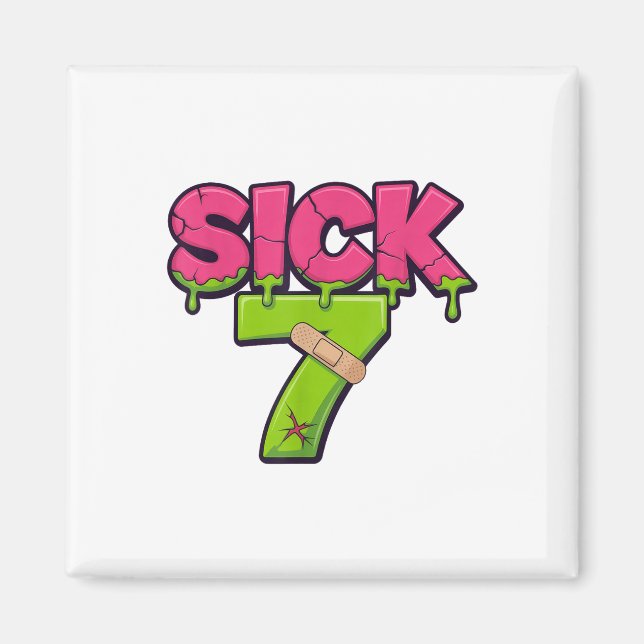 Sick Seven Meme Tee Six Seven Fun Wordplay Drip _2 Magnet (Vorne)