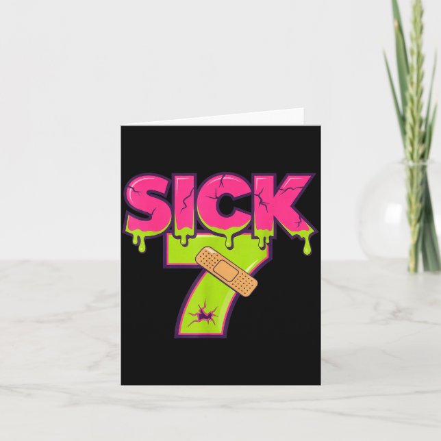 Sick Seven Meme Tee Six Seven Fun Wordplay Drip  Karte (Vorderseite)