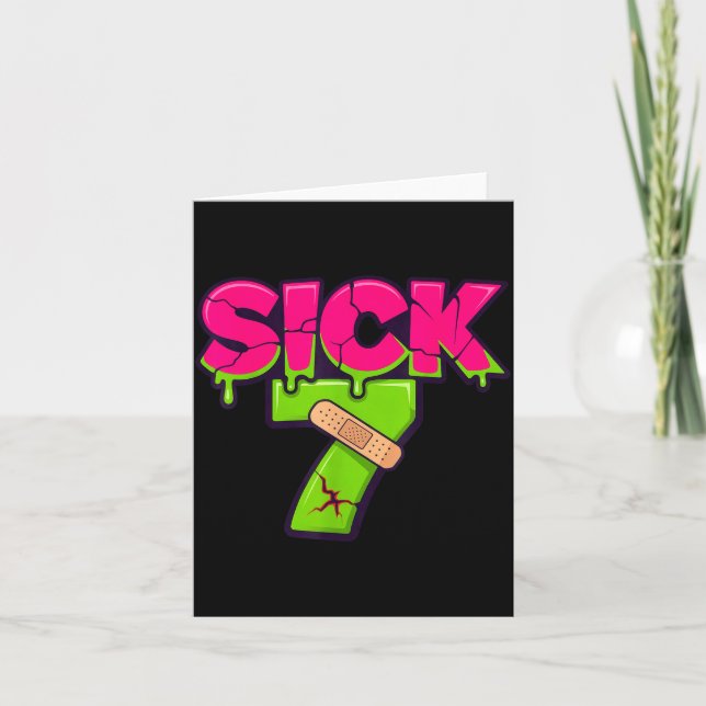 Sick Seven Meme Tee Six Seven Fun Wordplay Drip  Karte (Vorderseite)