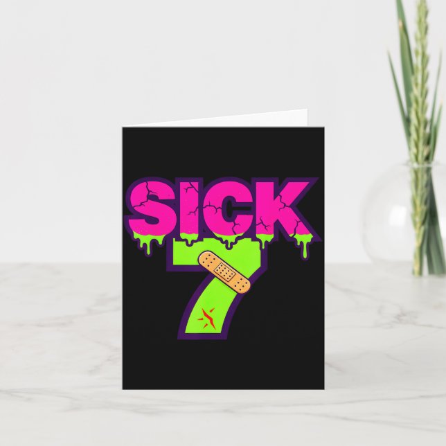 Sick Seven Meme Tee Six Seven Fun Wordplay Drip  Karte (Vorderseite)