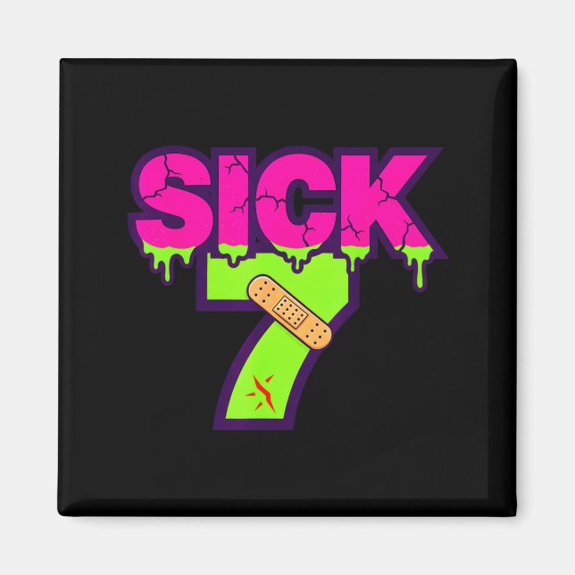 Sick Seven Meme Tee Six Seven Fun Wordplay Drip  Magnet (Vorne)