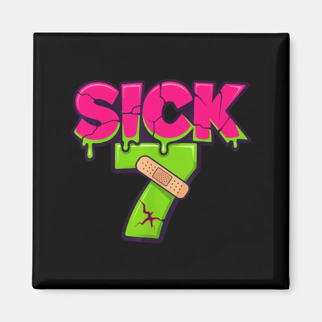 Sick Seven Meme Tee Six Seven Fun Wordplay Drip  Magnet (Vorne)