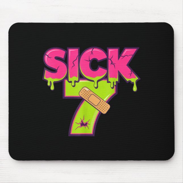 Sick Seven Meme Tee Six Seven Fun Wordplay Drip  Mousepad (Vorne)