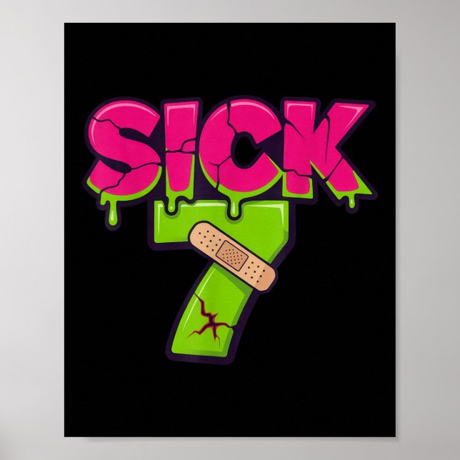 Sick Seven Meme Tee Six Seven Fun Wordplay Drip  Poster (Vorne)