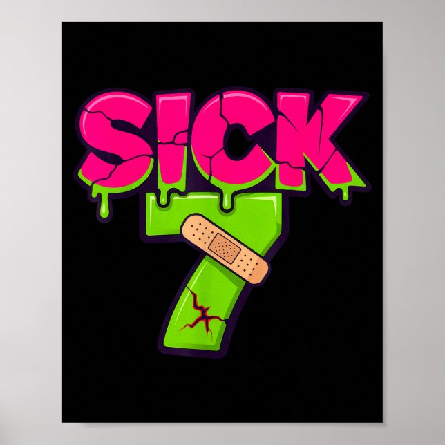 Sick Seven Meme Tee Six Seven Fun Wordplay Drip  Poster (Vorne)