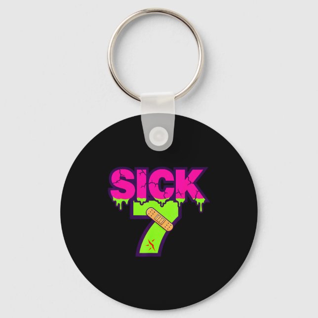 Sick Seven Meme Tee Six Seven Fun Wordplay Drip  Schlüsselanhänger (Vorderseite)