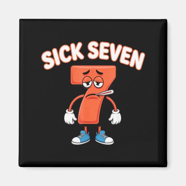 Sick Seven Meme Tee Six Seven Fun Wordplay  Magnet (Vorne)