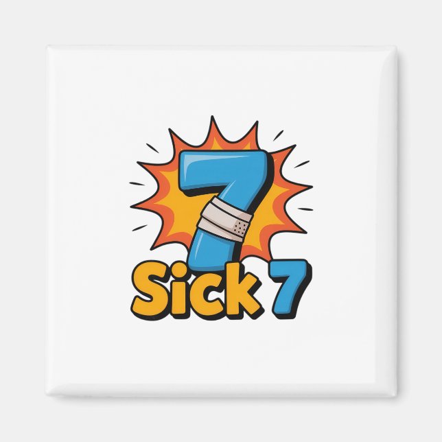 Sick Seven Meme Tee Six Seven Fun Wordplay  Magnet (Vorne)
