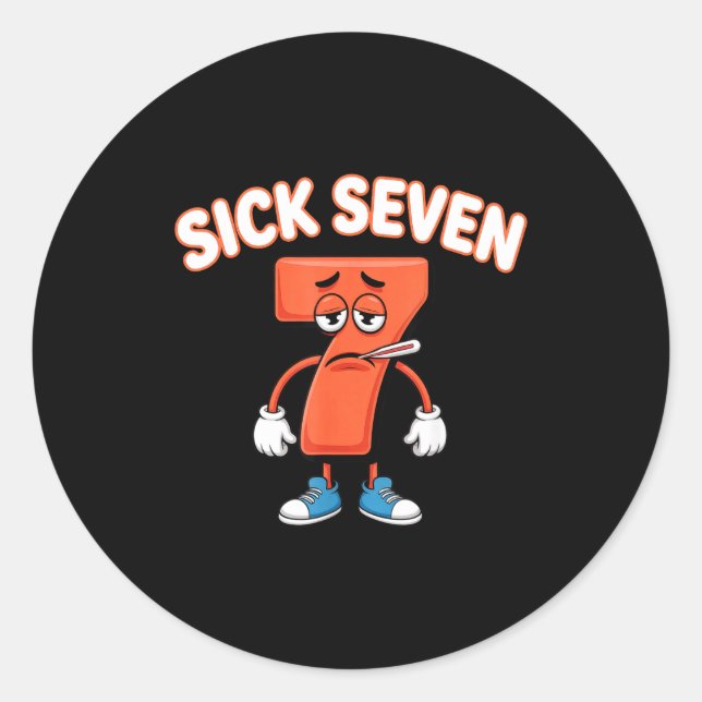 Sick Seven Meme Tee Six Seven Fun Wordplay  Runder Aufkleber (Vorderseite)