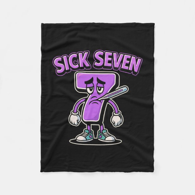 Sick Seven Meme Tee Six Seven Fun Wordplay Sick 7  Fleecedecke (Vorderseite)