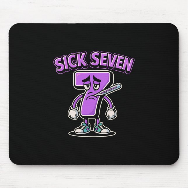 Sick Seven Meme Tee Six Seven Fun Wordplay Sick 7  Mousepad (Vorne)