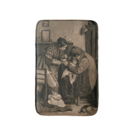 Sick Young Girl unterstützt von ihrem Vater und ih Badematte